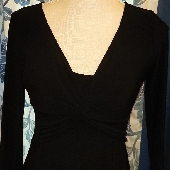 Beautiful black Chaps half/elbow sleeve dress, EXCELLENT CONDITION, petite small - Picture 2 of 8